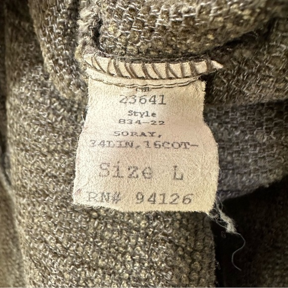 CP Shades Olive LRG Linen Blend Quarter Sleeve Button Down Shirt - Picture 9 of 10